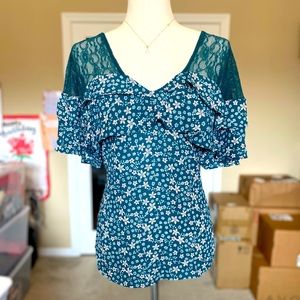 Candies's Layered Part Lace Top L